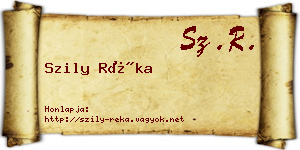 Szily Réka névjegykártya